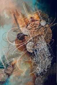 Muhammad Zubair, 24 x 36 Inch, Acrylic on Canvas, Calligraphy Painting, AC-MZR-032